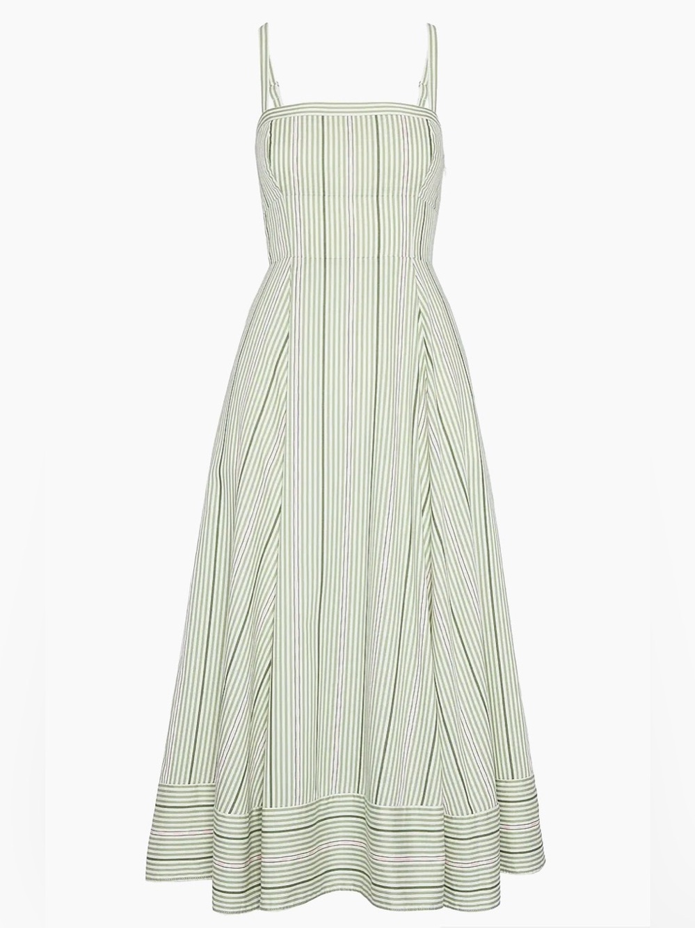 Hill House Home Women’s margot dress In green jacquard stripe L Coastal Chic